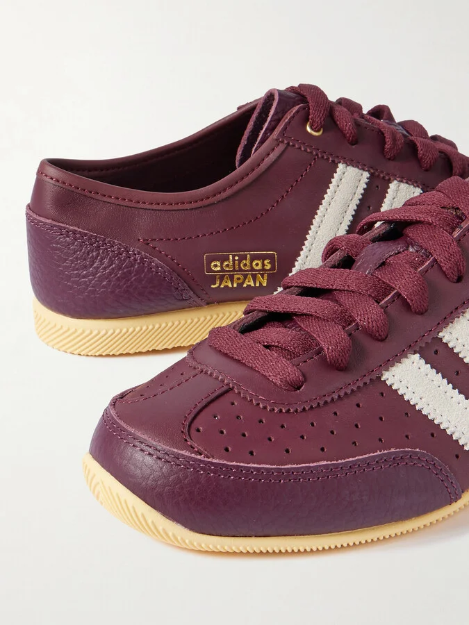 adidas Originals - Japan Decon W Perforated Suede-trimmed Leather Sneakers - Burgundy - Image 4