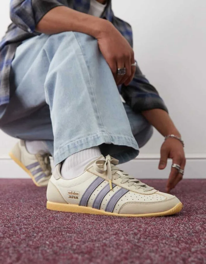adidas Originals Japan low sneakers in white and light blue