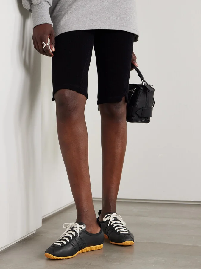 adidas Originals - Japan Suede-trimmed Leather Sneakers - Black - Image 2