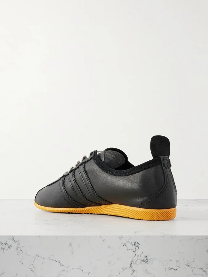 adidas Originals - Japan Suede-trimmed Leather Sneakers - Black - Image 3