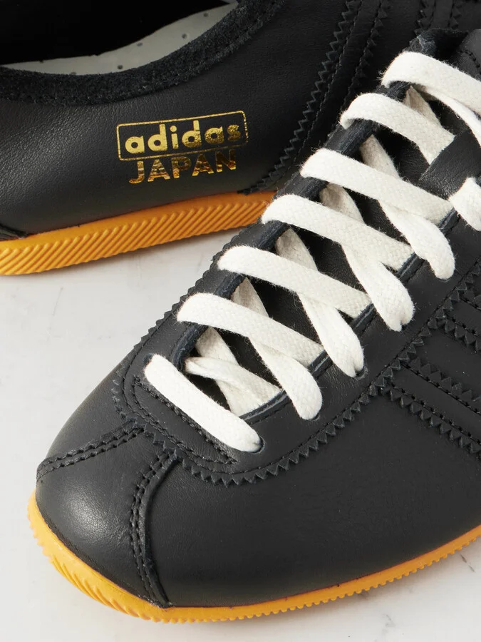 adidas Originals - Japan Suede-trimmed Leather Sneakers - Black - Image 4
