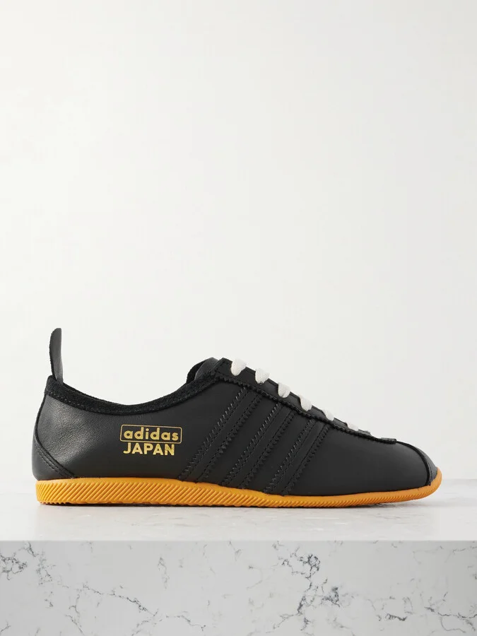 adidas Originals - Japan Suede-trimmed Leather Sneakers - Black