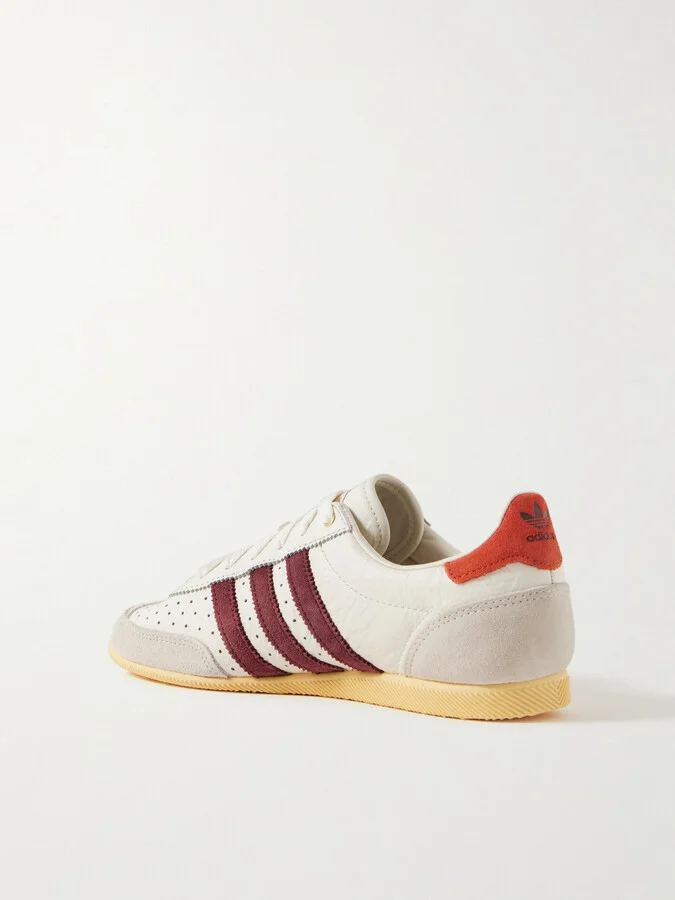 adidas Originals - Japan Suede-trimmed Leather Sneakers - Off-white - Image 3