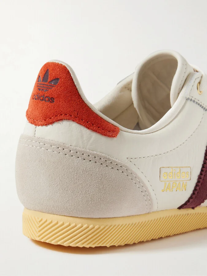 adidas Originals - Japan Suede-trimmed Leather Sneakers - Off-white - Image 4