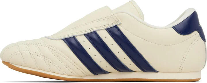 adidas Originals Off-White & Blue Taekwondo Sneakers - Image 3