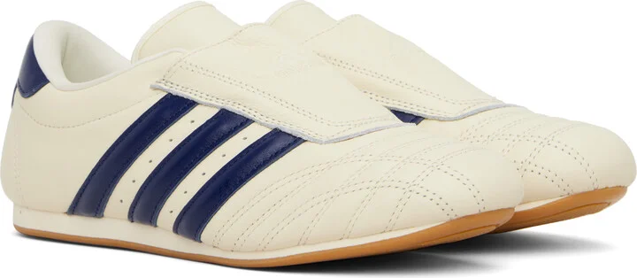 adidas Originals Off-White & Blue Taekwondo Sneakers - Image 4