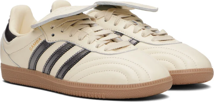 adidas Originals Off-White & Gunmetal Samba LT Sneakers - Image 4