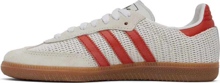 adidas Originals Off-White & Orange Samba OG Sneakers - Image 3