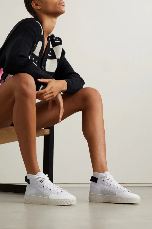 adidas Originals - + Parley Nizza Canvas, Ripstop And Faux Suede High-top Sneakers - White - Image 2