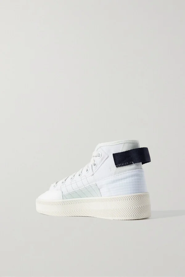 adidas Originals - + Parley Nizza Canvas, Ripstop And Faux Suede High-top Sneakers - White - Image 3