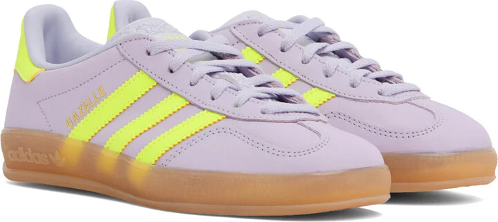 adidas Originals Purple & Green Gazelle Indoor Sneakers - Image 4