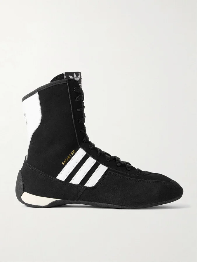 adidas Originals - Rasant Mid Leather-trimmed Suede Sneakers - Black
