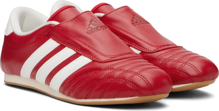 adidas Originals Red & Off-White 'Adidas' Taekwondo Sneakers - Image 4