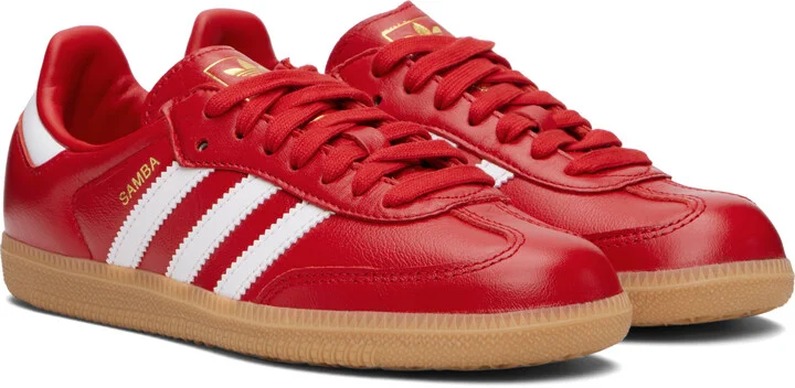 adidas Originals Red Samba OG Sneakers - Image 4