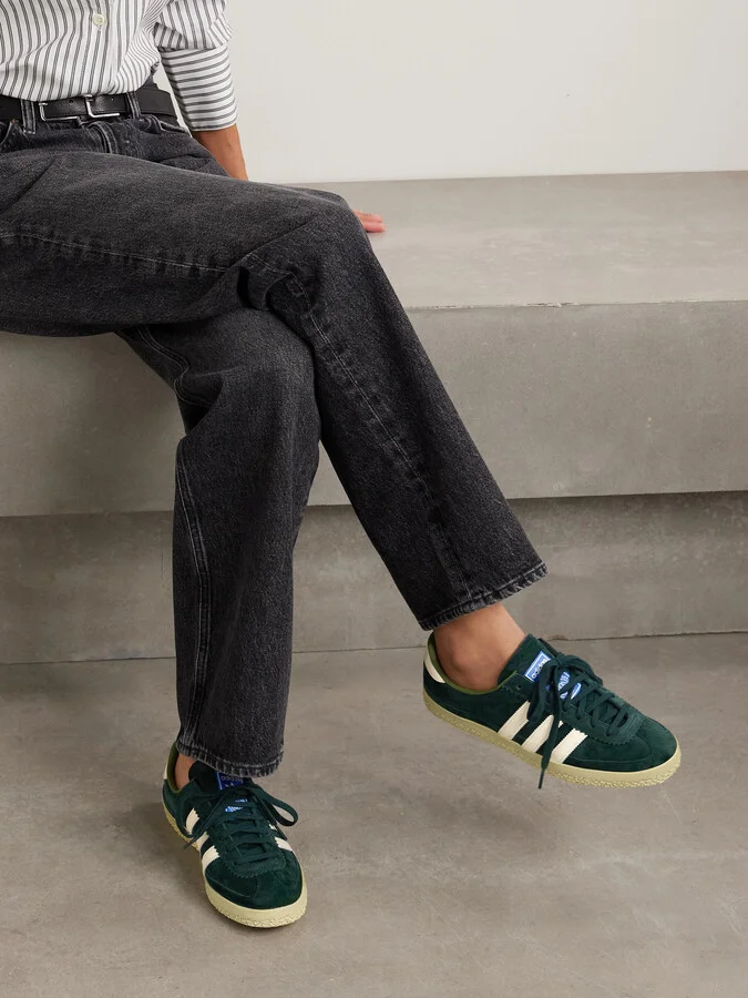adidas Originals - Roelle Spezial Leather-trimmed Suede Sneakers - Green - Image 2