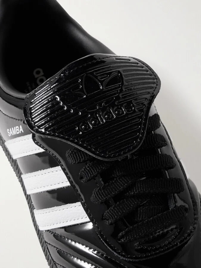 adidas Originals - Samba Lt Leather-trimmed Patent-leather Sneakers - Black - Image 4