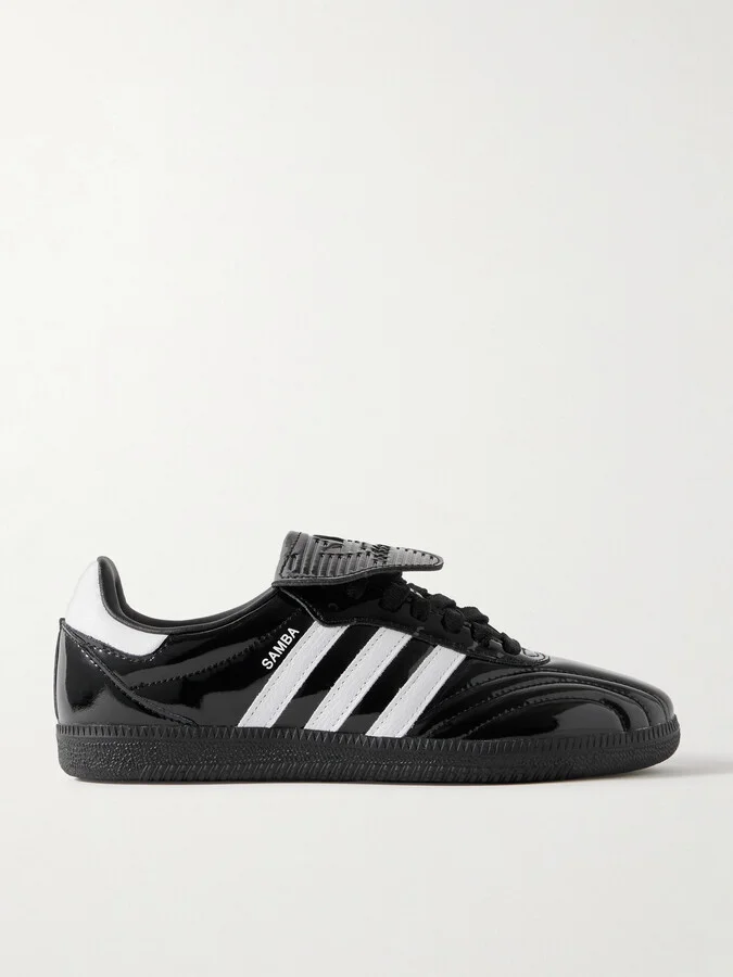 adidas Originals - Samba Lt Leather-trimmed Patent-leather Sneakers - Black