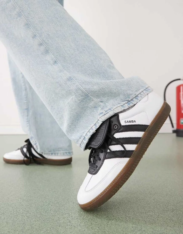 adidas Originals Samba LT sneakers in white and black