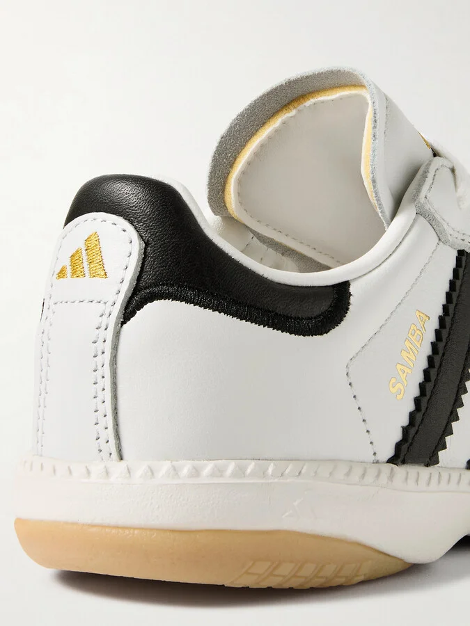 adidas Originals - Samba Mn Suede-trimmed Leather Sneakers - White - Image 4