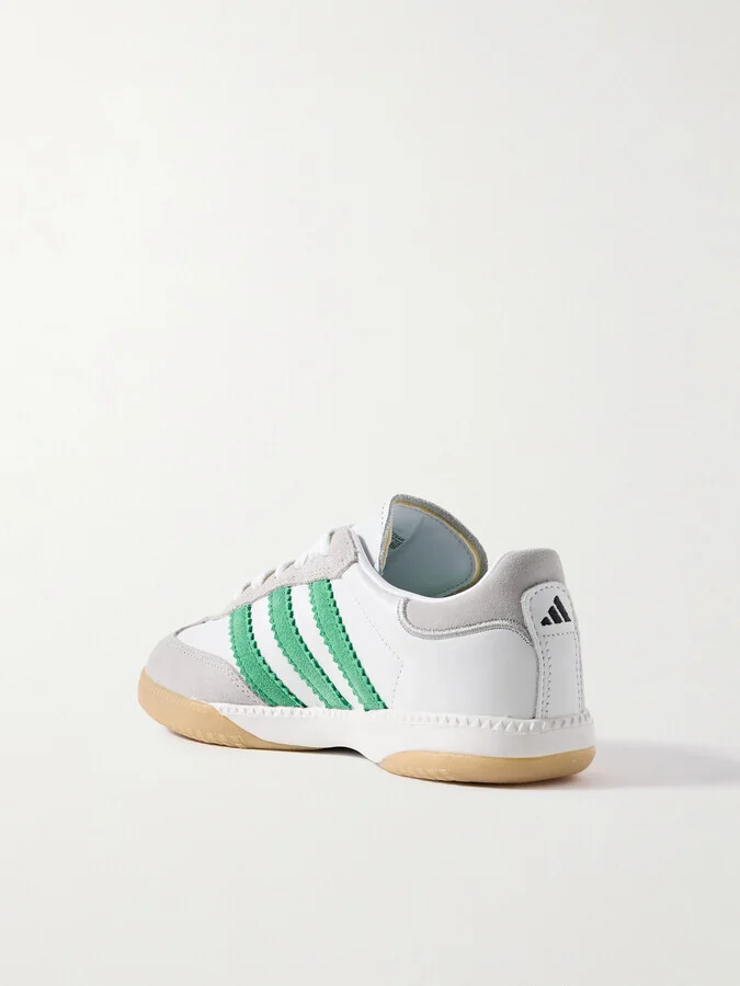 adidas Originals - Samba Mn Suede-trimmed Leather Sneakers - White - Image 3