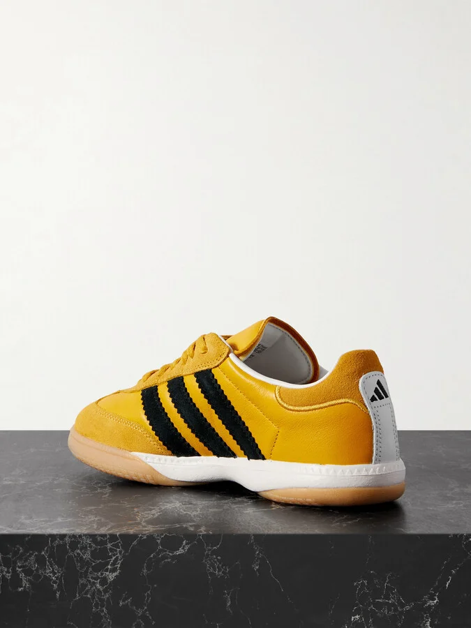 adidas Originals - Samba Mn Suede-trimmed Leather Sneakers - Yellow - Image 3