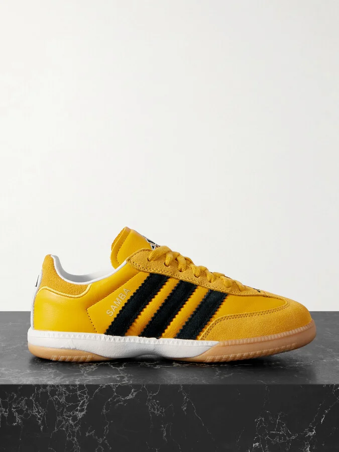 adidas Originals - Samba Mn Suede-trimmed Leather Sneakers - Yellow