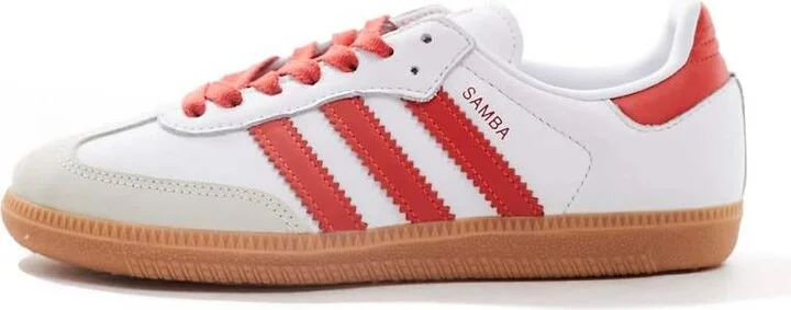 adidas Originals Samba OG sneaker with red detail in white - Image 2