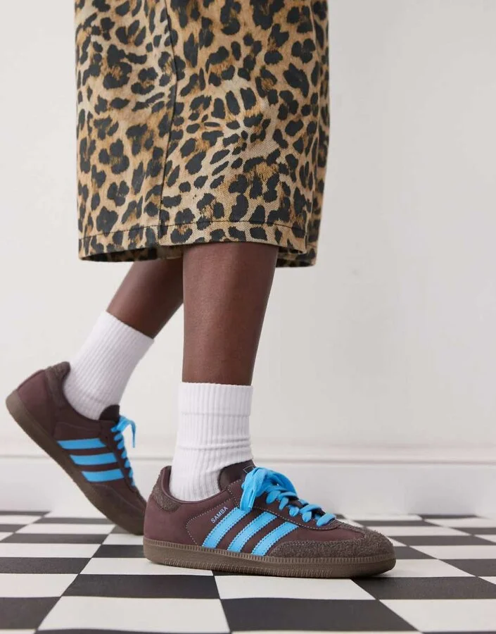 adidas Originals Samba OG sneakers in brown and blue