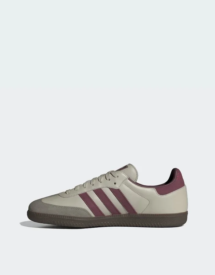 adidas Originals Samba OG sneakers in gray and maroon - Image 2