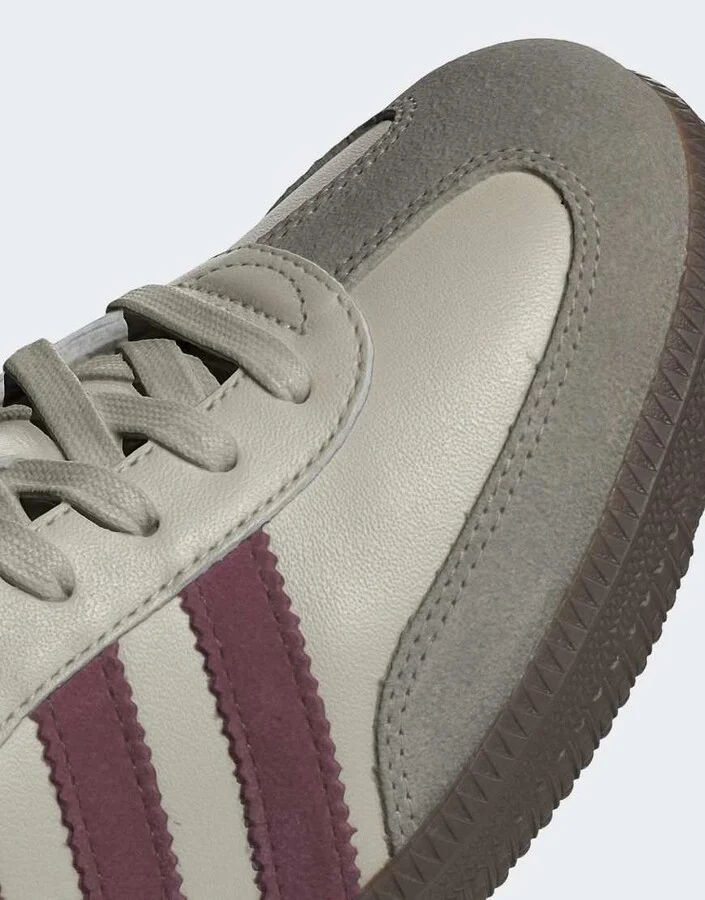 adidas Originals Samba OG sneakers in gray and maroon - Image 3
