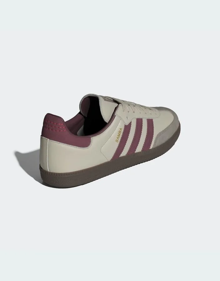 adidas Originals Samba OG sneakers in gray and maroon - Image 4