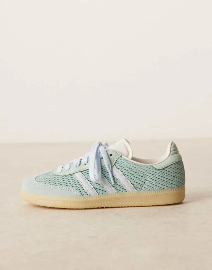 adidas Originals Samba OG sneakers in sage green tweed - Image 4