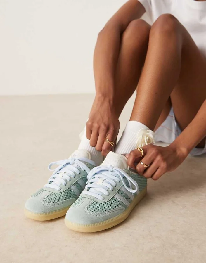 adidas Originals Samba OG sneakers in sage green tweed