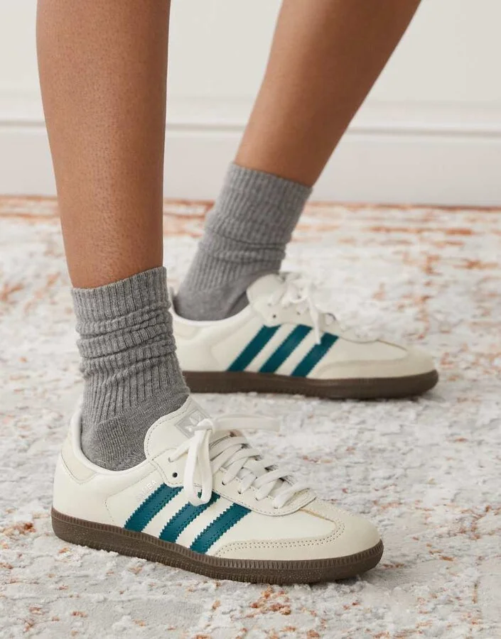 adidas Originals Samba OG sneakers in white and green