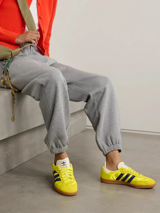 adidas Originals - Samba Og Suede And Leather-trimmed Satin Sneakers - Yellow - Image 2