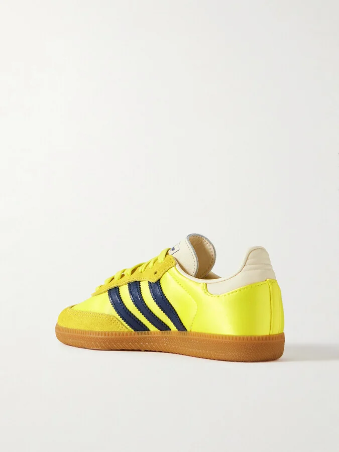 adidas Originals - Samba Og Suede And Leather-trimmed Satin Sneakers - Yellow - Image 3