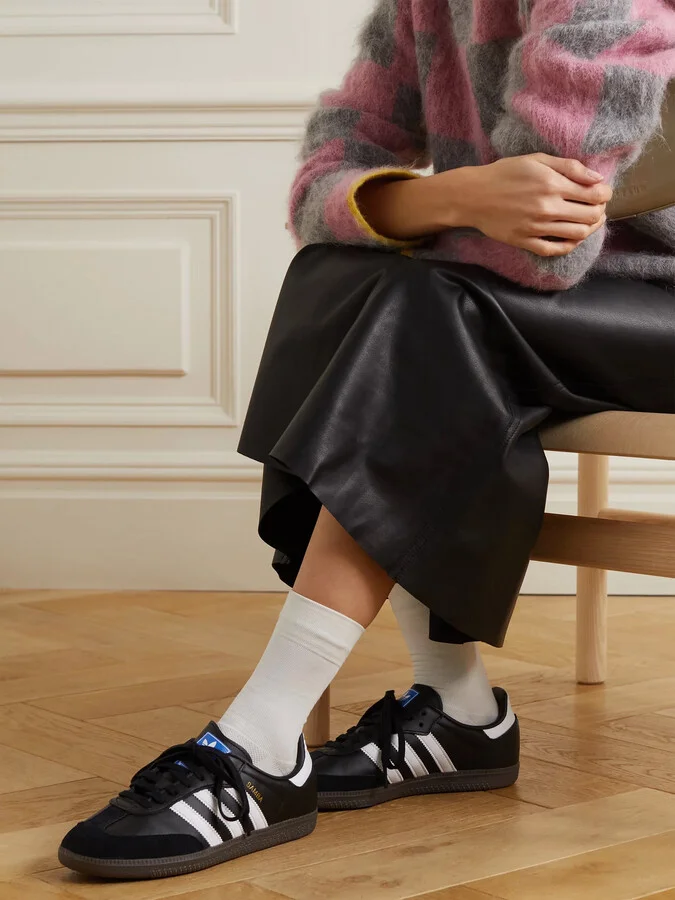 adidas Originals - Samba Og Suede-trimmed Leather Sneakers - Black - Image 2