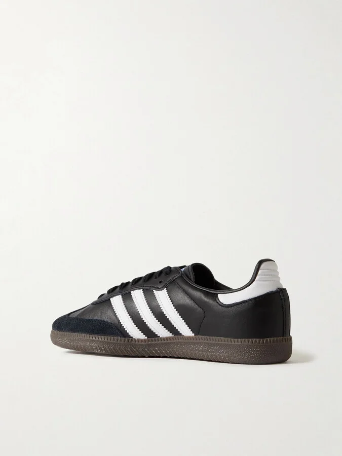 adidas Originals - Samba Og Suede-trimmed Leather Sneakers - Black - Image 3