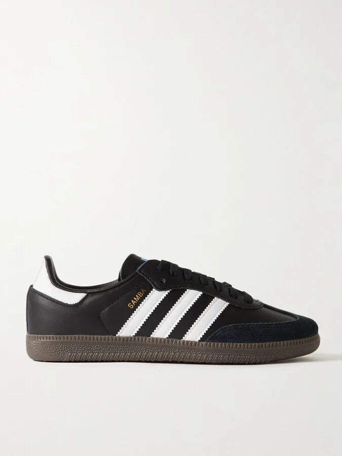 adidas Originals - Samba Og Suede-trimmed Leather Sneakers - Black