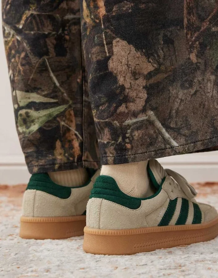 adidas Originals Samba XLG sneakers in cream and green - Image 2