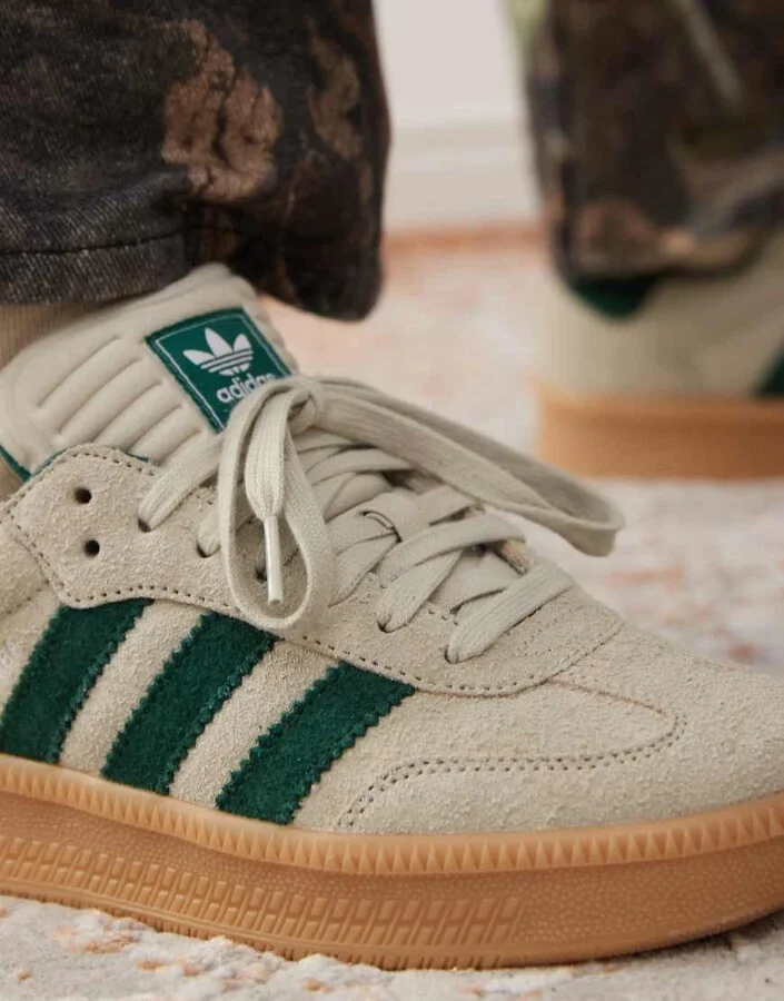 adidas Originals Samba XLG sneakers in cream and green - Image 3