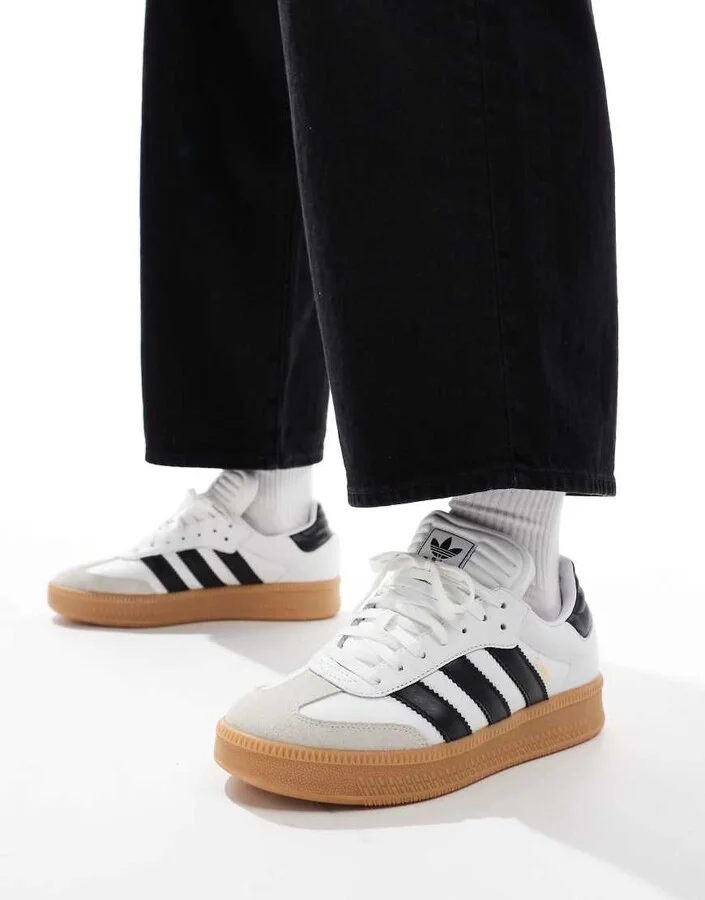 adidas Originals Samba XLG sneakers in white and black