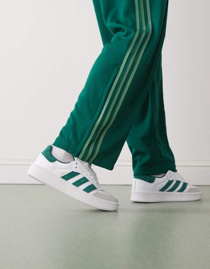 adidas Originals Samba XLG sneakers in white and green
