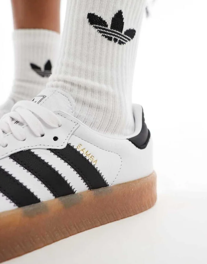 adidas Originals Sambae sneakers in white and black - Image 3