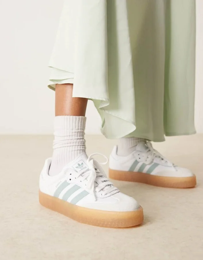 adidas Originals Sambae sneakers in white and light gray