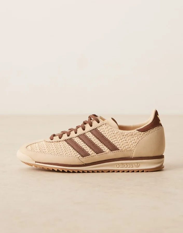 adidas Originals SL 72 OG sneakers with crochet detailing in beige - Image 2