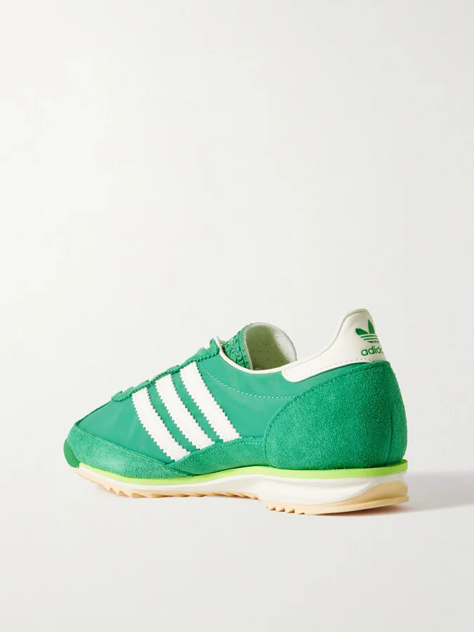 adidas Originals - Sl 72 Og Suede And Leather-trimmed Canvas Sneakers - Green - Image 3