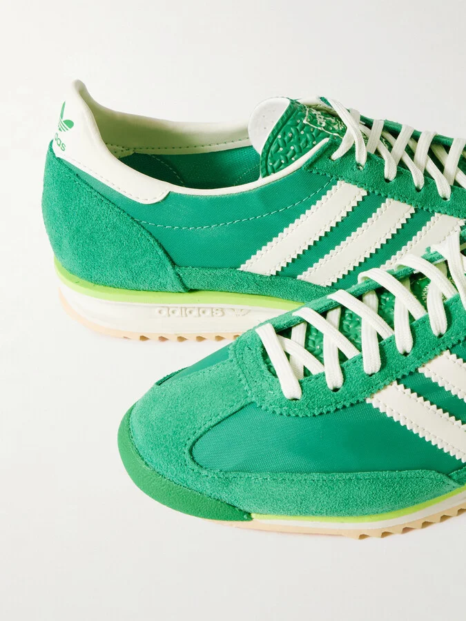adidas Originals - Sl 72 Og Suede And Leather-trimmed Canvas Sneakers - Green - Image 4