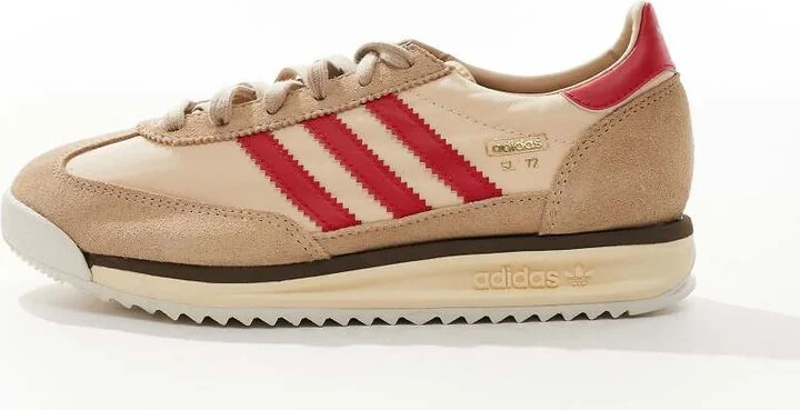 adidas Originals SL 72 RS sneakers in beige and red - Image 2