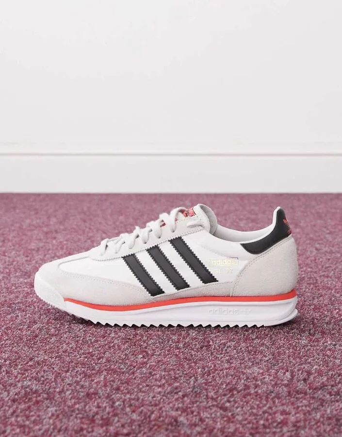 adidas Originals SL 72 RS sneakers in white and black - Image 2